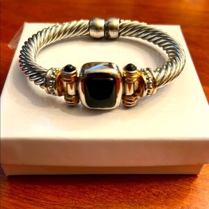 Elegant Silver and Black Women's Bracelet